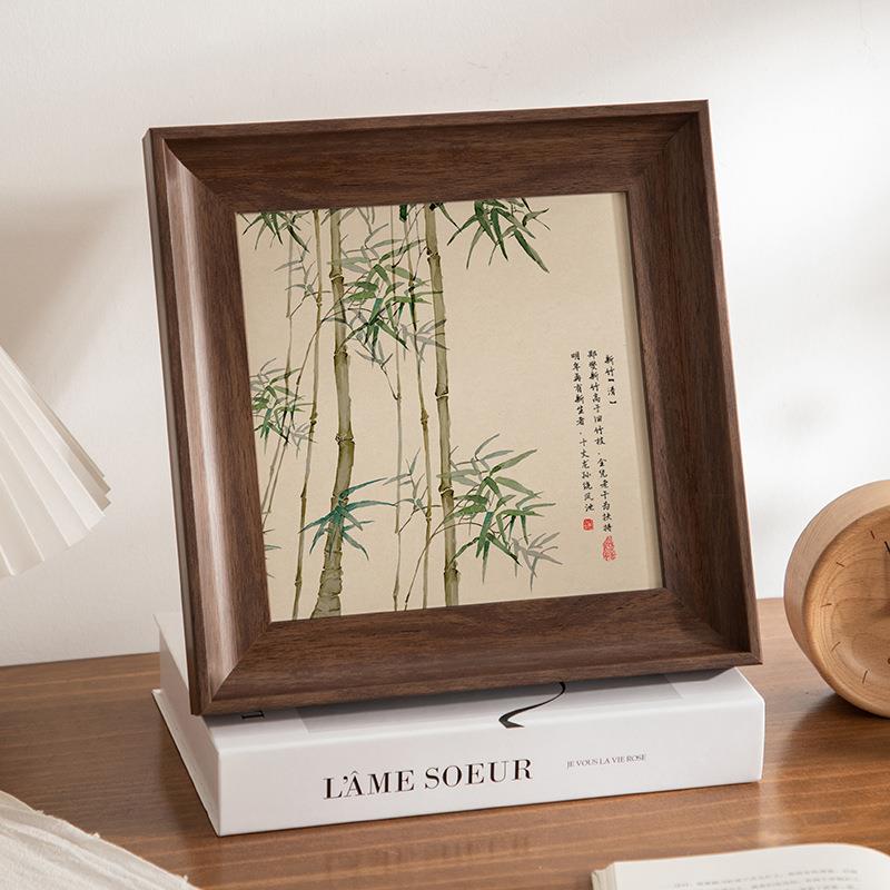 复古正方形6寸相框摆台方5a4寸10寸美式相框素描书法挂墙画框