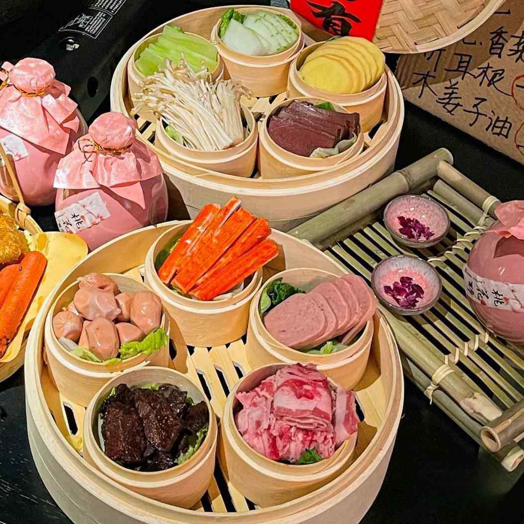 迷你小竹笼套装重庆市井老火锅店特色餐具现卤味拼盘子蒸笼屉卤菜,餐饮具,盘,淘宝优惠券,粉丝福利购,淘宝优惠卷