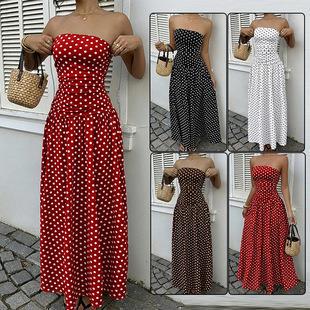 Women'S Waist-Cropped Crop Dress, Vacation Style, Long Sun