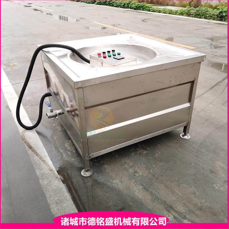 刮油脂后的干肉皮油炸锅 大块猪皮油炸设备 圆形拉皮锅