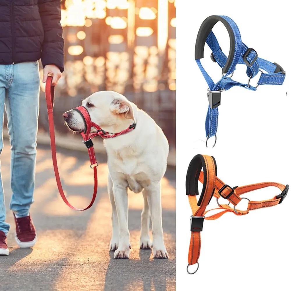 牵引狗嘴套训练带 鼻环训犬防暴冲拉狗牵引绳 可调节防咬鼻毛面罩