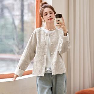 气质高级感刺绣短 新款 端新中式 外国风上女衣轻奢ZYAO907高年春季