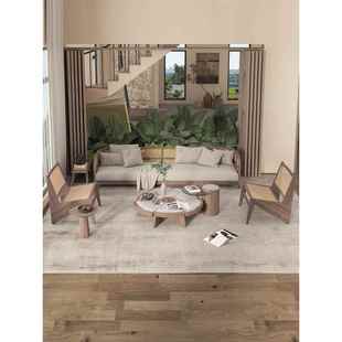 需定制酒店大堂接待区沙发组合民宿休闲区实木沙发售楼处洽谈区卡