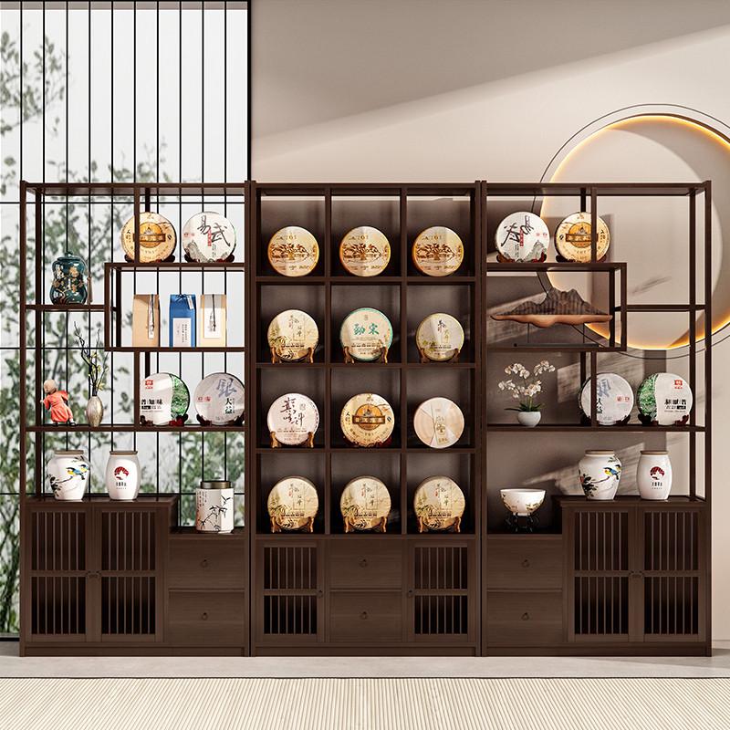 博古架茶叶架茶架展示架茶叶展示柜茶架子置物架多宝阁实木新中式