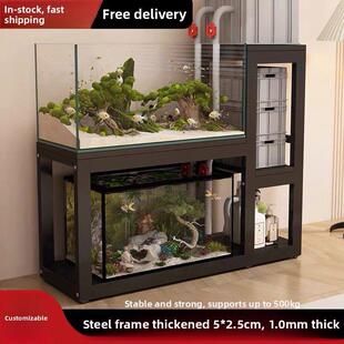 加厚鱼缸架子双层鱼缸柜鱼缸桌子龟缸架鱼缸底座金属框架超强承重
