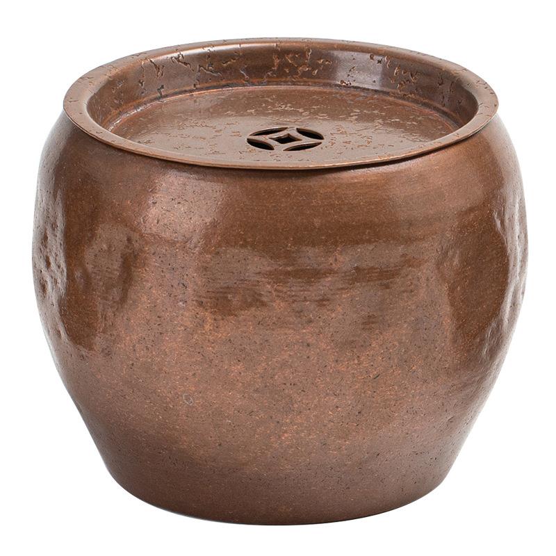 紫铜复古建水茶洗中式水盂笔洗过滤茶渣缸废水缸家用功夫茶具配件