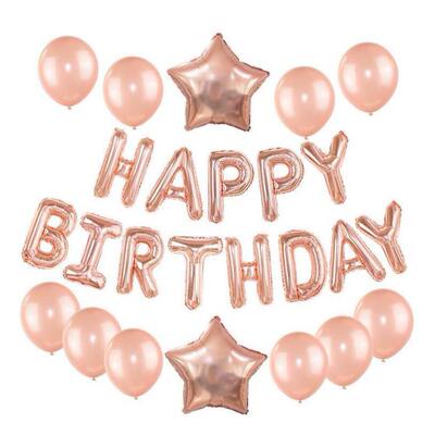 Rose Gold Wedding Birthday Party Balloons Happy Birthday Let