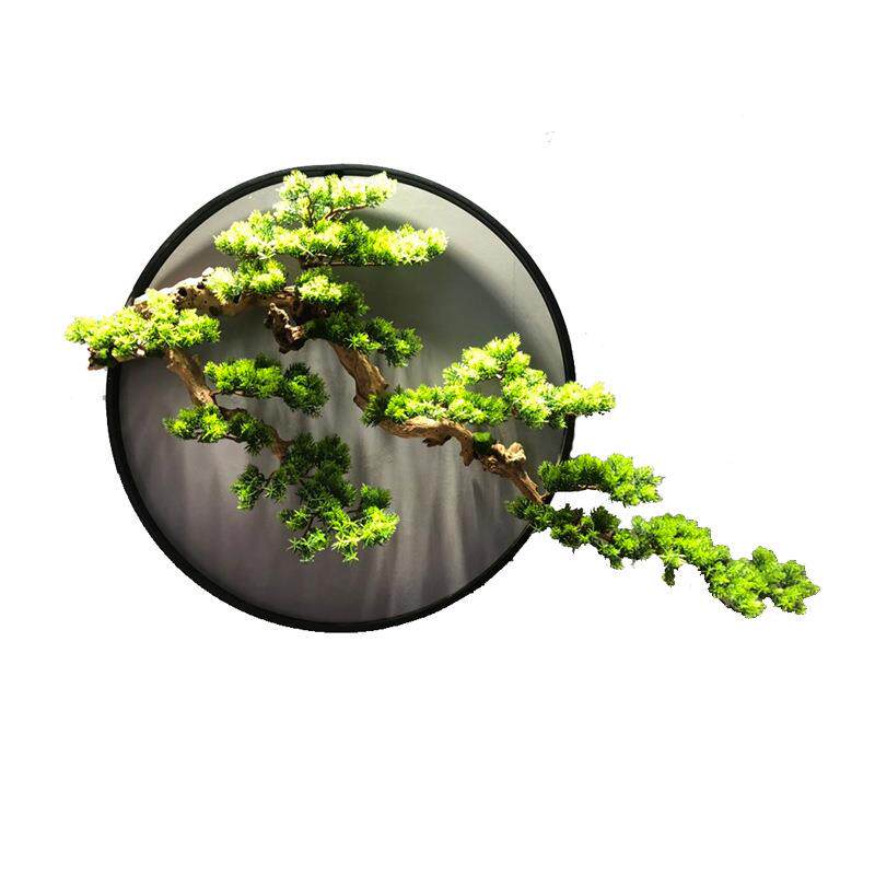 假松树书房背景墙迎客松树壁挂罗汉树定制装饰仿真松树厂家美人松