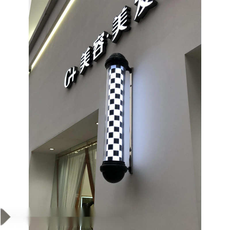 美发转灯美发转灯理发店LED圆形广告壁挂发廊挂墙会所活动