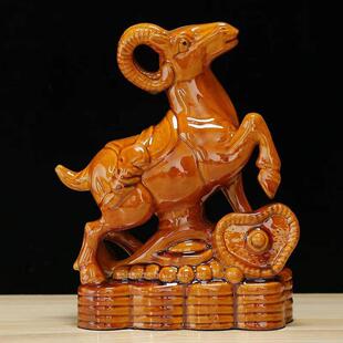 如意羊三羊开泰陶瓷羊摆件工艺品十二生肖羊装饰品三阳开泰礼品