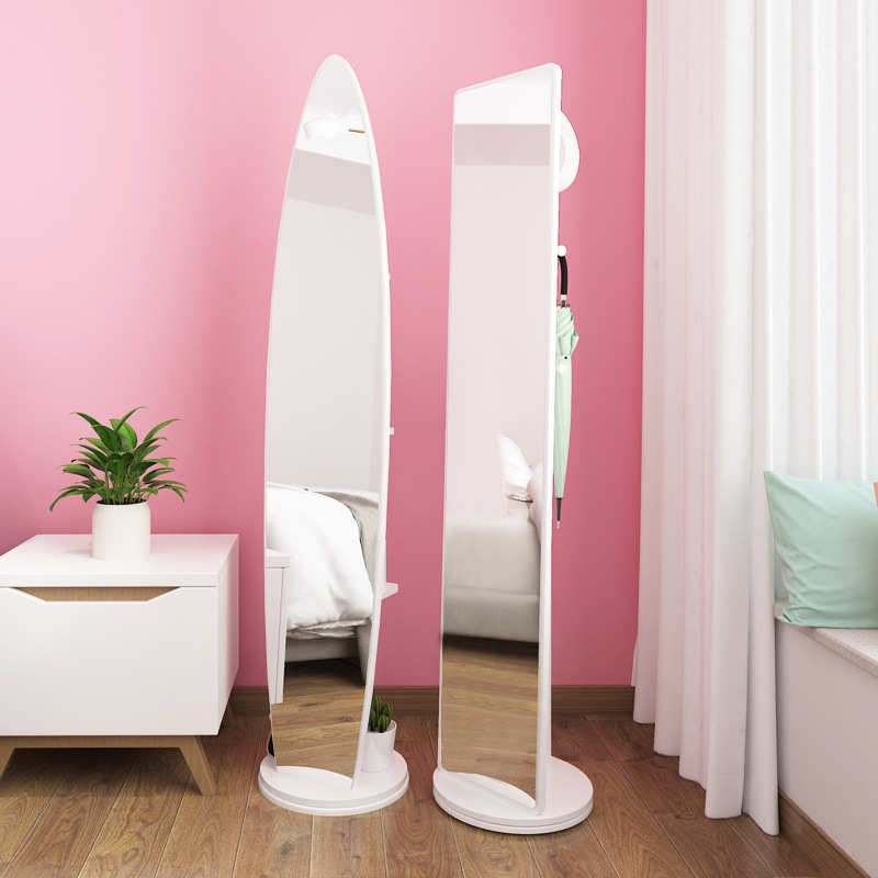 立式全身落地穿衣镜家用卧室立体少女试衣可移动旋转简约大镜子