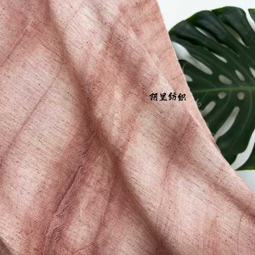 2024做旧炒色面料亚麻人棉混纺花色亚麻服装面料春秋女装上衣面料