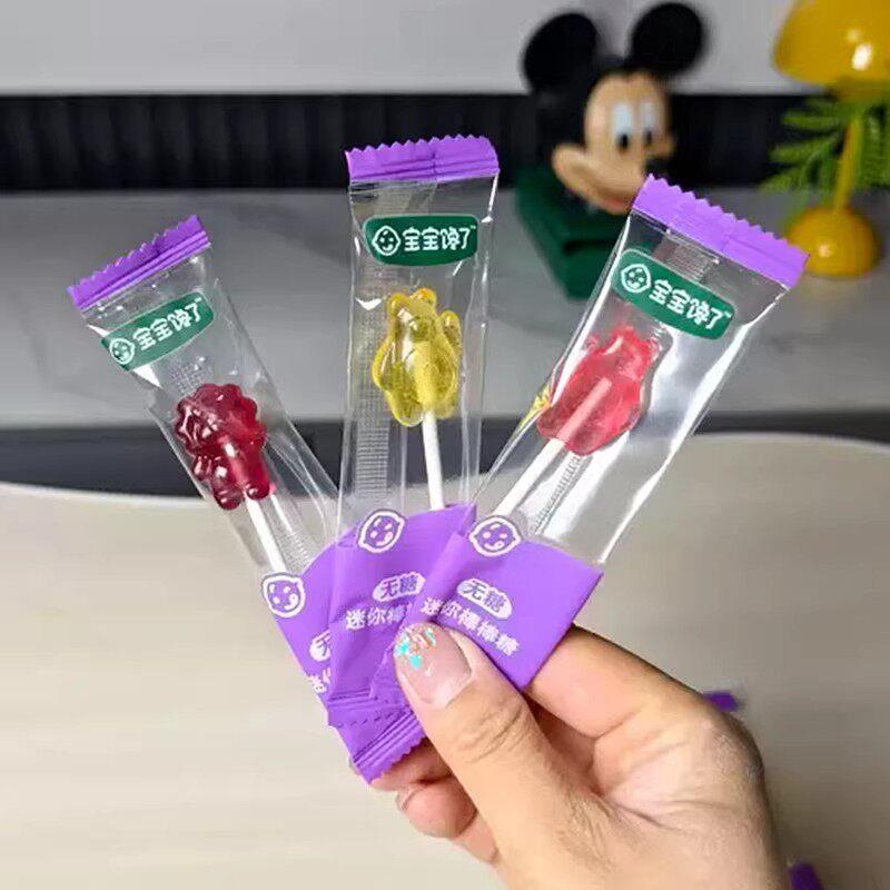 宝宝馋了无糖棒棒糖迷你卡通无添加蔗糖水果味棒棒糖宝宝儿童零食