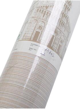 现货 仿竹编竖条纹墙纸 优雅米色自粘壁纸 厂家106cm*10m