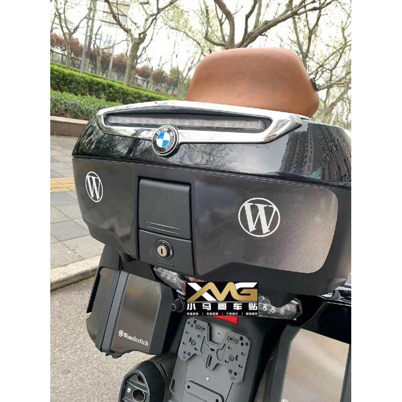 W厂宝马摩托车尾箱边箱贴纸K1600GTLR1200RT后备箱侧箱反光黑贴花