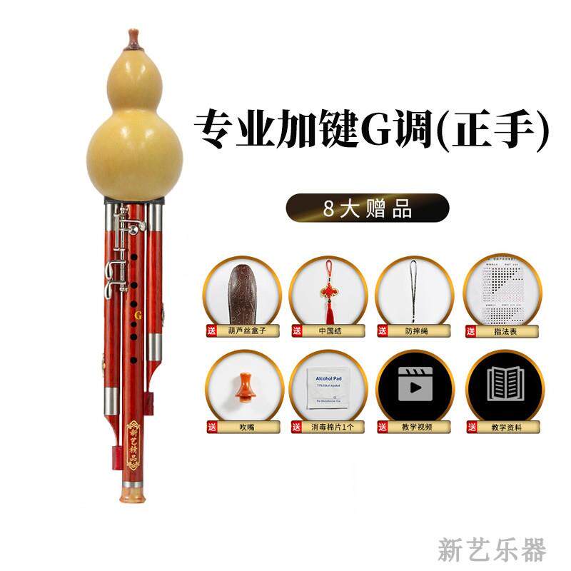 新款新艺红木音键管7加3葫芦丝乐器 降演b调c调专孔业奏型成人宽