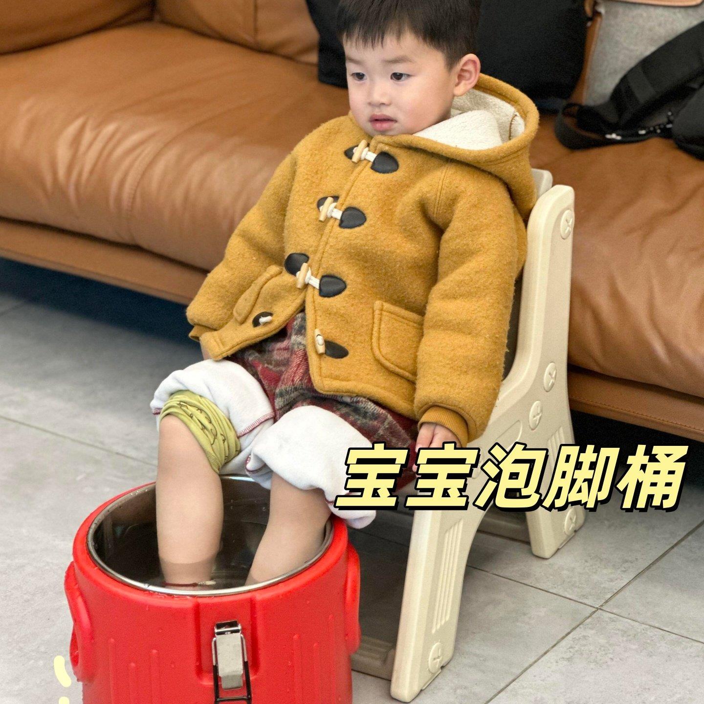 儿童泡脚桶保温小型省水高深桶养生泡脚桶恒温宿舍家用洗脚盆加厚