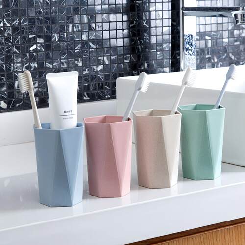 Wheat straw mouthwash cup, creative toothbrush cup, househol