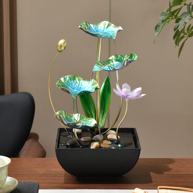 简约现代流水摆件循环水风水轮轻奢家居装饰品招财客厅办公室桌面