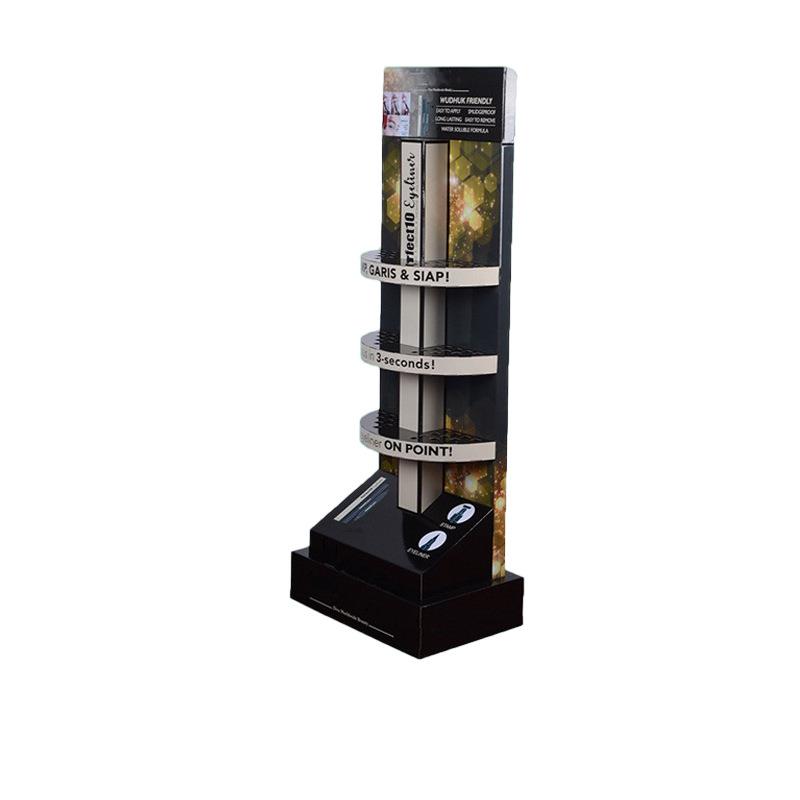眼线笔超市促销陈列展示架供应化妆店柜台展示陈列瓦楞纸展架定制