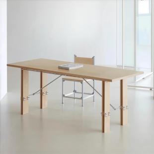 包豪斯办公桌老板桌现代简约会议长桌光轴桦木海洋板书桌工作台