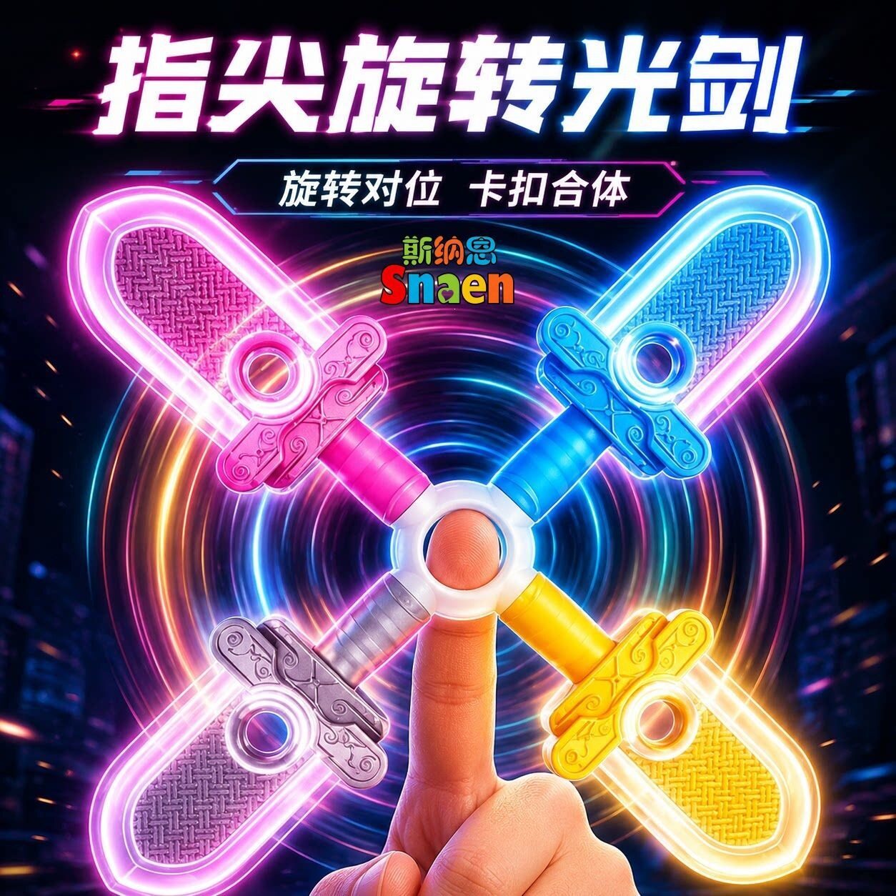 七彩灯光旋转感应音效发光玩具