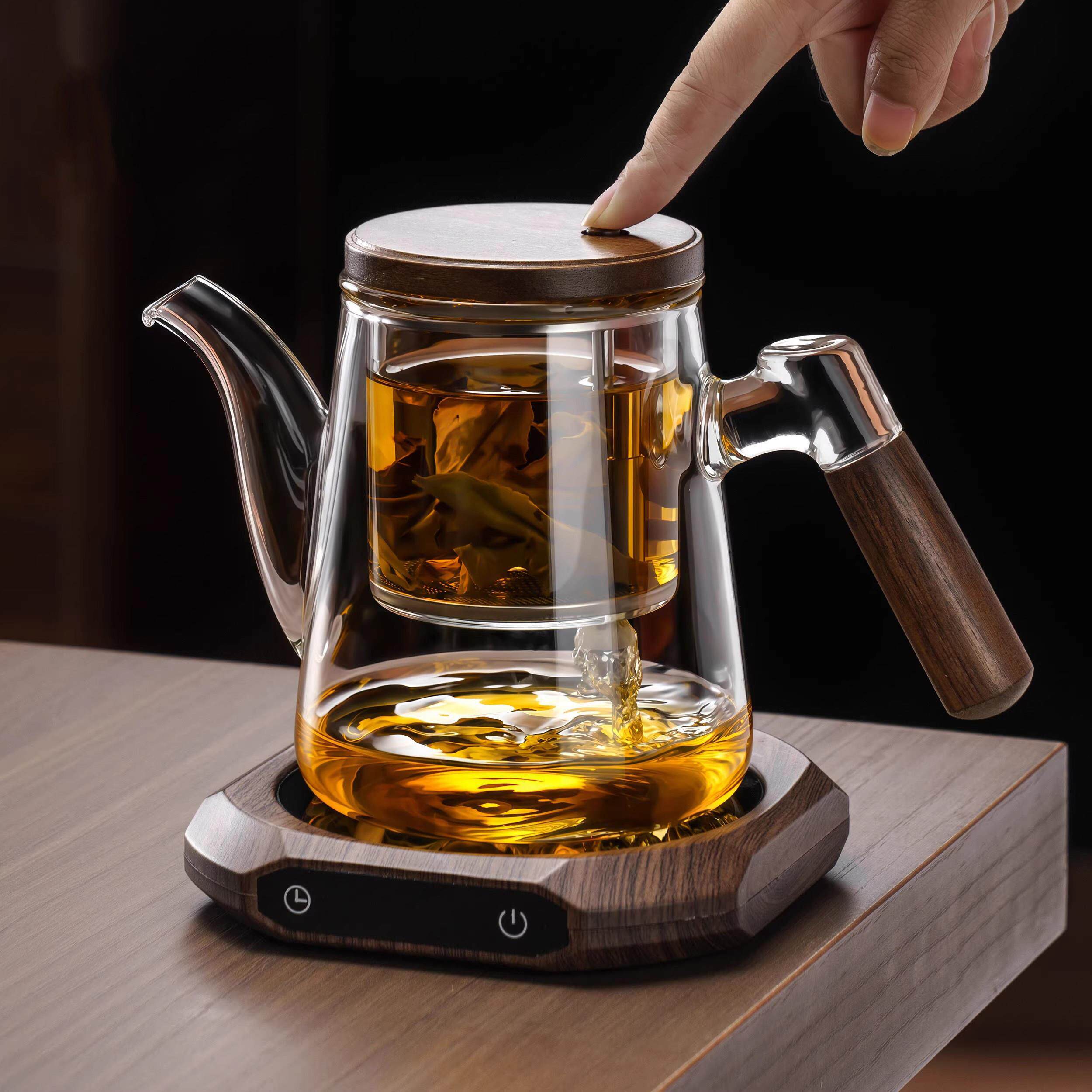 耐热玻璃飘逸杯泡茶壶全玻璃内胆茶杯茶水分离一键过滤茶壶高端
