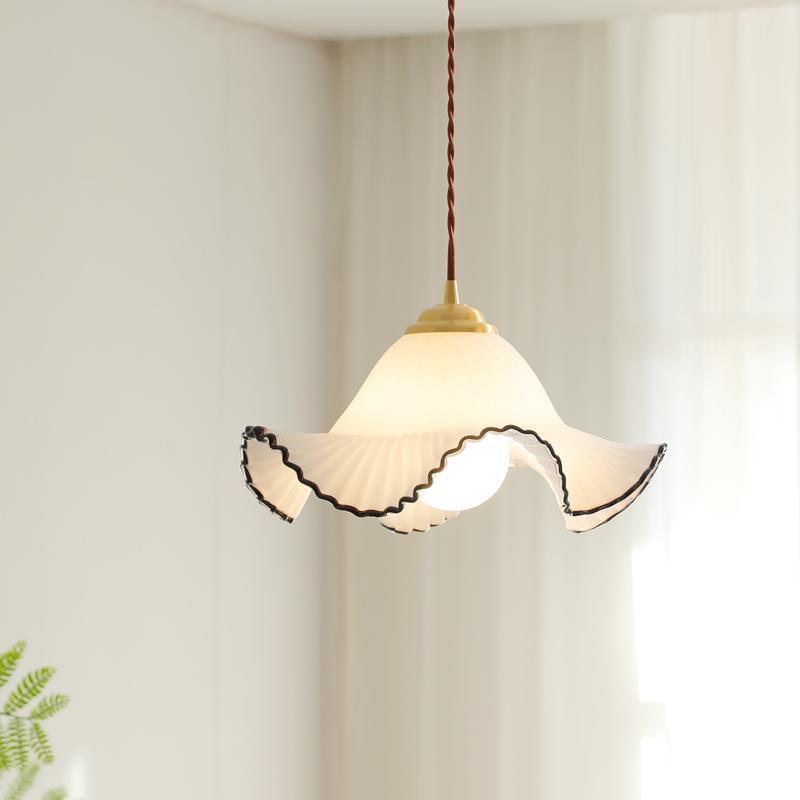 时尚中古风玻璃草帽吊灯餐厅卧室餐厅前台吧台设计师创意装饰吊灯