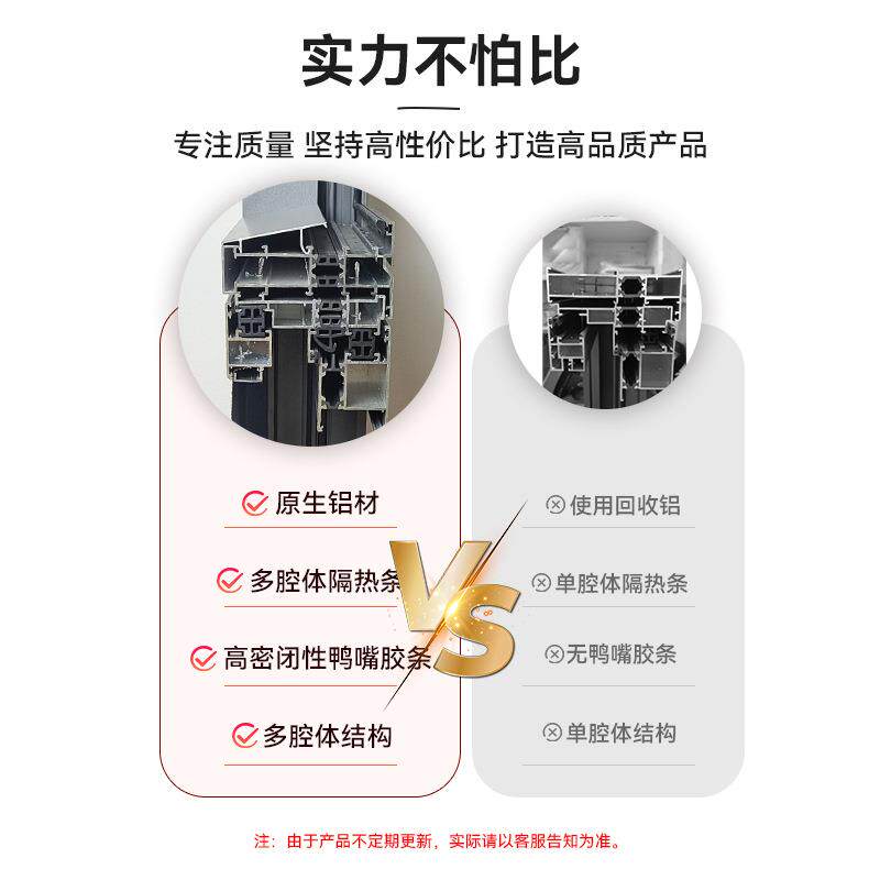 断桥铝门窗系统窗纱窗一体封阳台落地窗封窗铝合金佛山大玻璃窗户