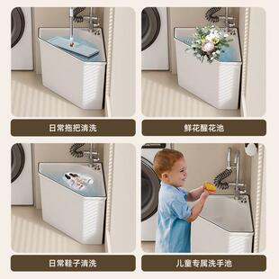 靓勒三角拖把池家用阳台墙角洗拖布池落地式洗脚盆泡脚池转角