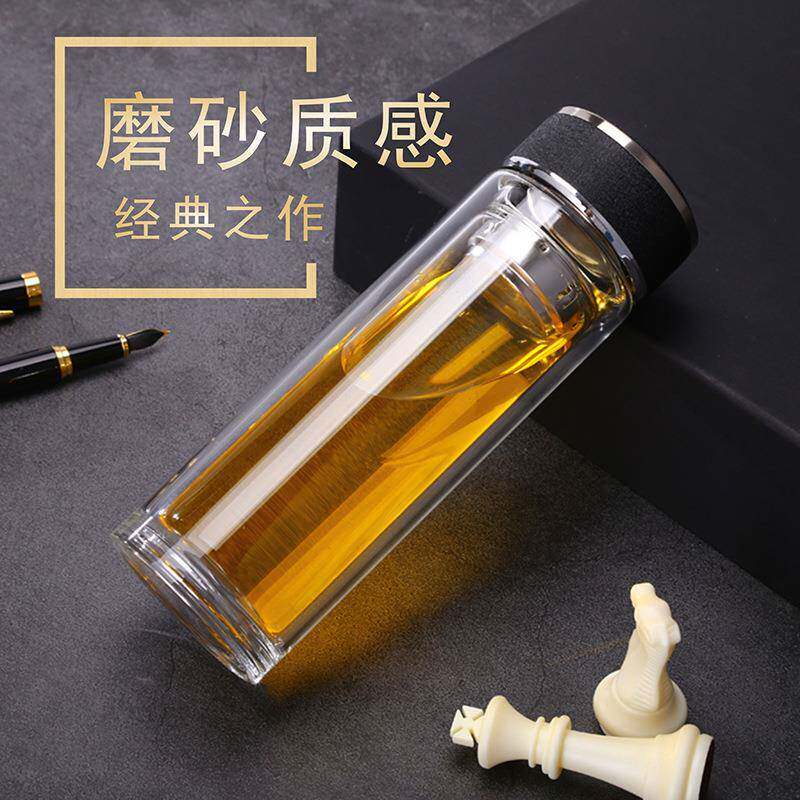 高硼硅双层玻璃杯 透明个性创意礼品水杯 夏季高档茶杯子印字