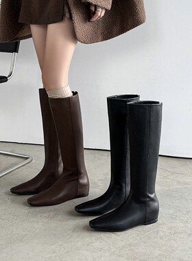 【意大利】René Vanvilla飒美显瘦?内增高4cm 方头弹力瘦瘦靴女