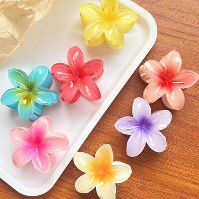 Hair Flower Clip Clips Hawaiian Plumeria Beach Flowers Claw