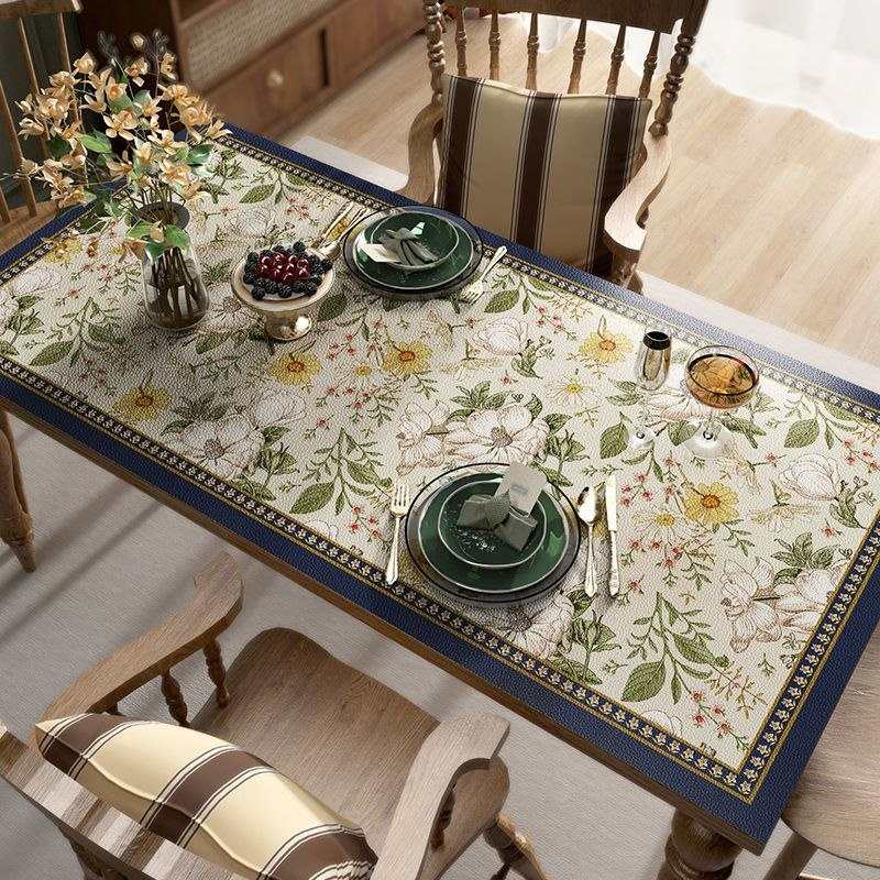 定制美式高奢复古轻奢皮革桌垫防水防油防滑免洗桌布高级感餐桌垫