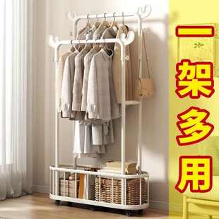 轻奢带轮可移动衣帽架家用衣服收纳架阳台现代简易卧室落地挂衣架