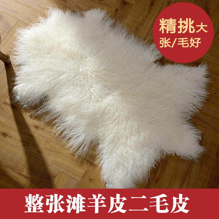 整张滩羊皮滩羊毛二毛皮椅垫坐垫沙发垫飘窗欧式地毯卧室床边毯子
