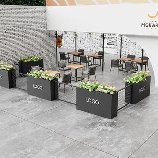 定制户外花箱隔断花坛庭院铁艺商业街咖啡店围栏饭厅奶茶店围挡