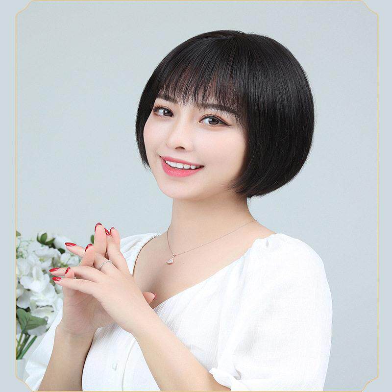 新款直销假发女短发全头套女士bobo波波头真发假发套中老年妈妈假