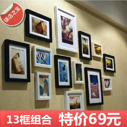 5 7寸相框 实木13框创意家居相框装饰组合墙现代简约实木相框挂墙
