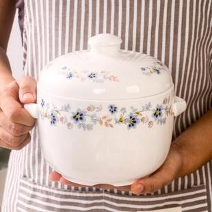 闽南溢汤溢鸭汤滴露汤陶瓷隔水炖盅带内胆有孔免过滤陶瓷大号汤盅