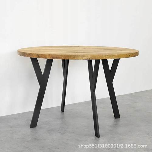 实木板大板金属支架会议办公桌吧台腿大班台烤漆桌腿配件餐桌架