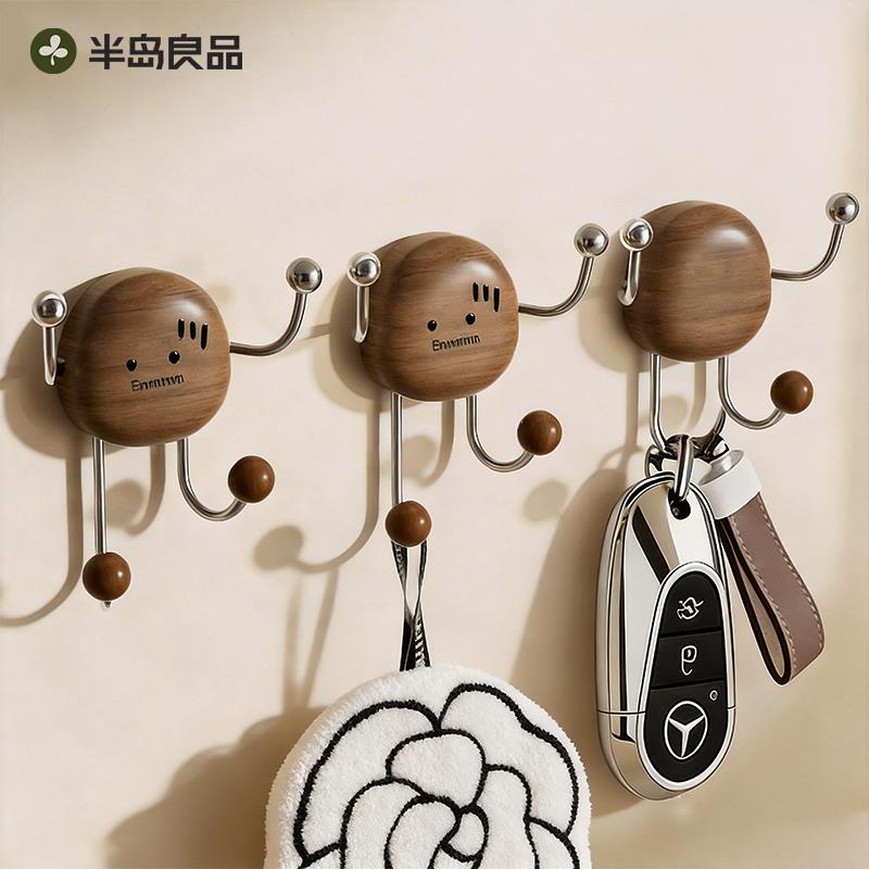 吸盘挂钩入户玄关收纳粘钩创意钥匙挂钩免打孔强力承重门后挂衣钩