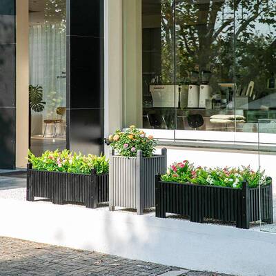 防木箱花BXR院户外庭腐高端长方形北欧简约灰黑色创意网红花盆种