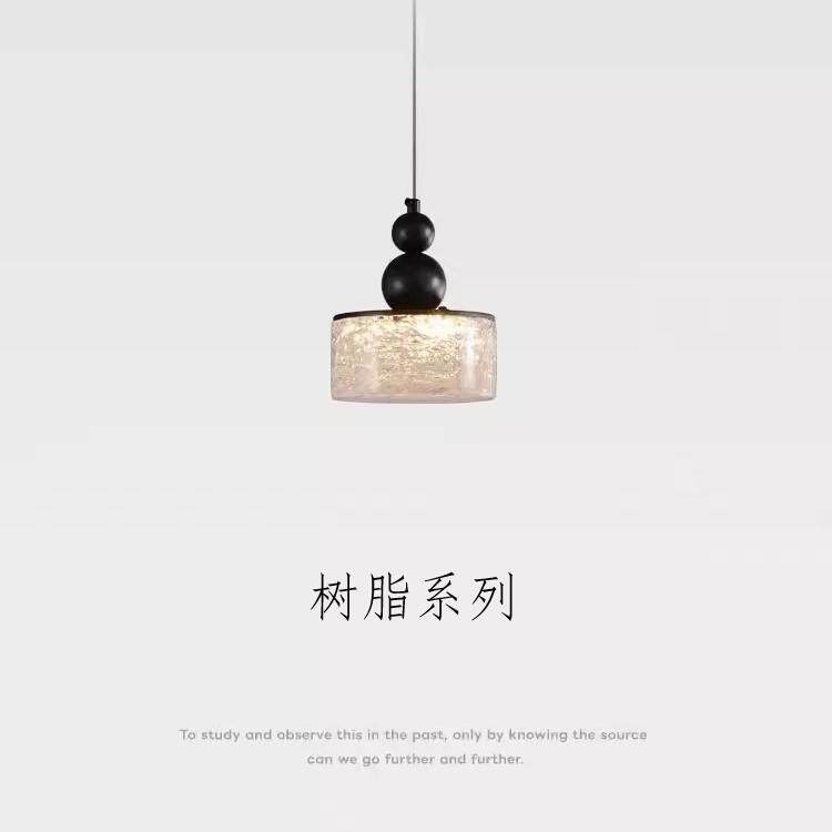 玄关过道灯轻奢卧室床头冰川吊灯现代简约创意长线餐厅吧台小吊灯