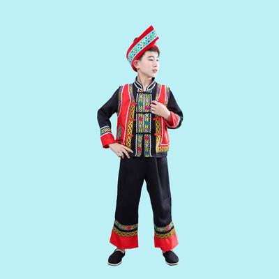 正品儿童族服民装舞蹈服侗男孩壮族演三月三表演服苗族族黎族瑶族