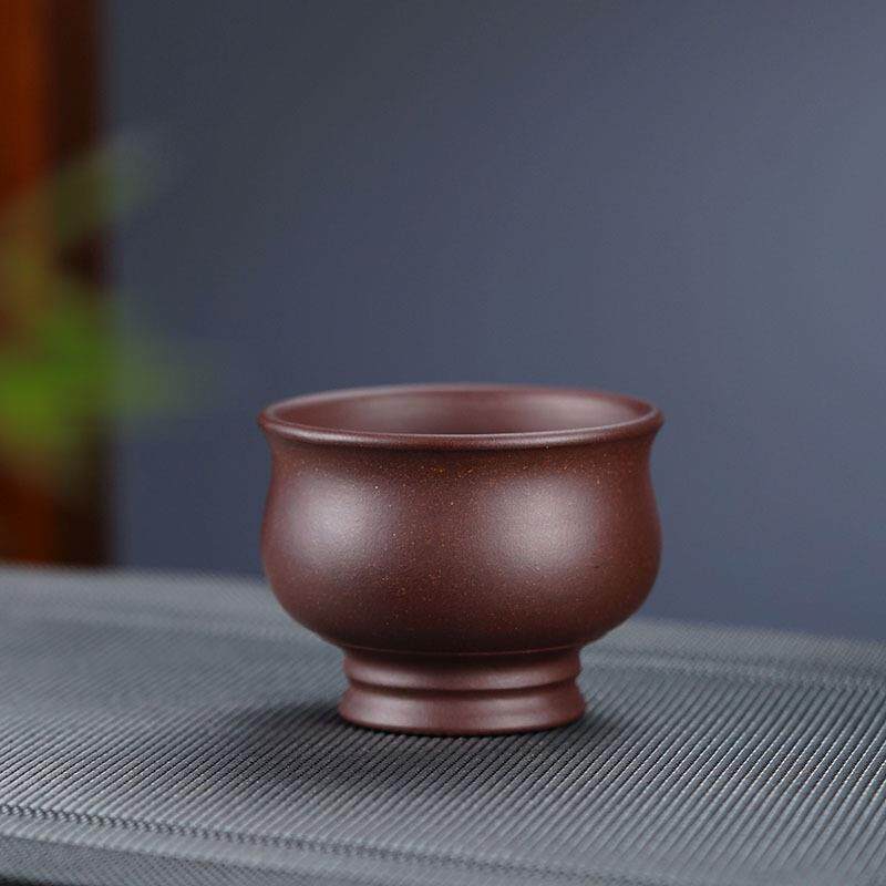 宜兴紫砂主人杯大容量茶碗品茗杯茶盅压手杯精品手工正宗紫泥