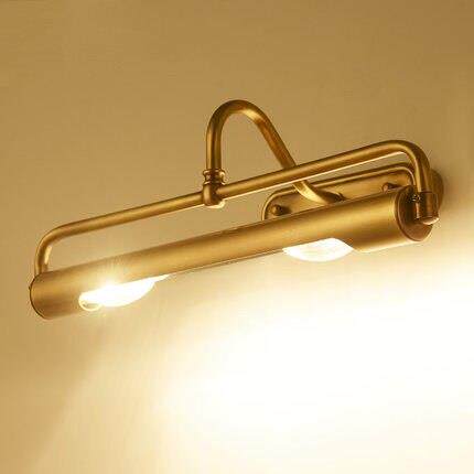 北欧覆古轻奢简约全铜浴室卫生间壁灯镜前灯化妆镜柜画室专用镜灯