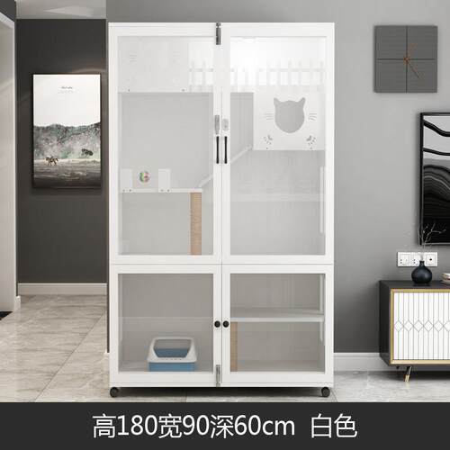 正品猫笼墅用实木猫柜定别子猫爬架大空间豪华猫屋展示柜公寓家支