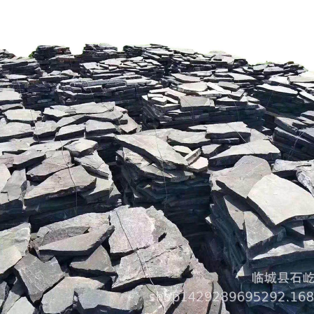 景观工程乱型石黑山石黑色花园踏步青石板户外砌墙石挡土墙料石