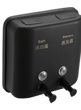 黑色34不锈钢酒店双头液器壁挂0式皂液盒150M皂L洗手液瓶298出液0